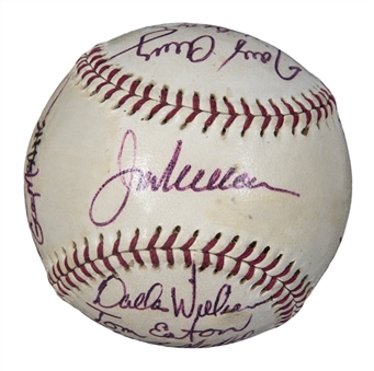 1980 Charlotte Orioles Team Signed Baseball With 13 Signatures Including Cal Ripken Jr (Beckett)